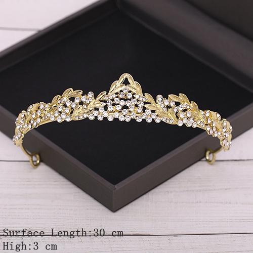 Corona Nuziale Accessori per Capelli Matrimonio d'Oro Strass di Cristallo Tiara e Corone da Sposa Accessorio per Capelli Diadema Ornamento per Capelli