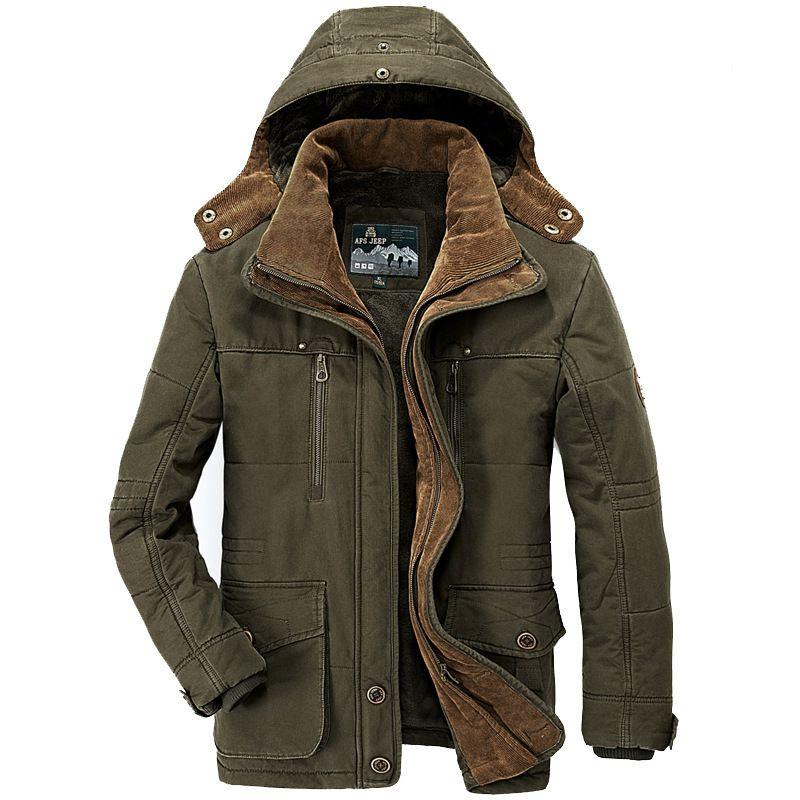Men's Premium Quality Warm Jacket Military Parka Fur Lined Long Coat Hooded Winter Coat