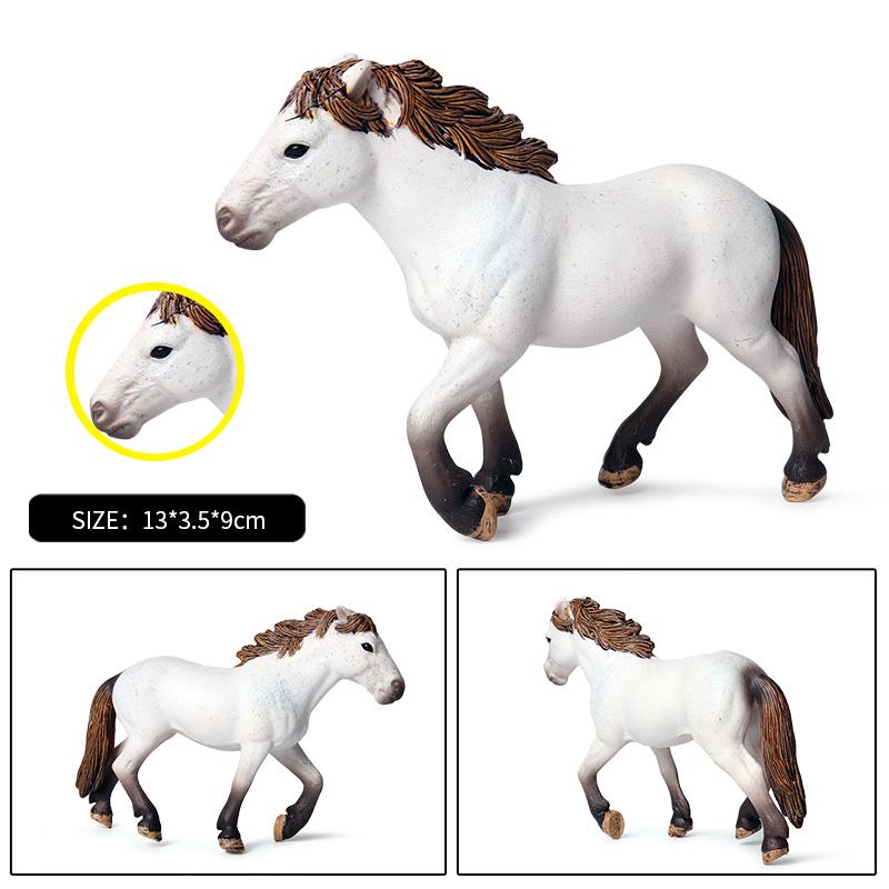 Oenux Original Forest Wild Steed Farm Animal Horse Realistic Model Action Figures Haflinger Ferghana horse PVC Figurines Toy Kid