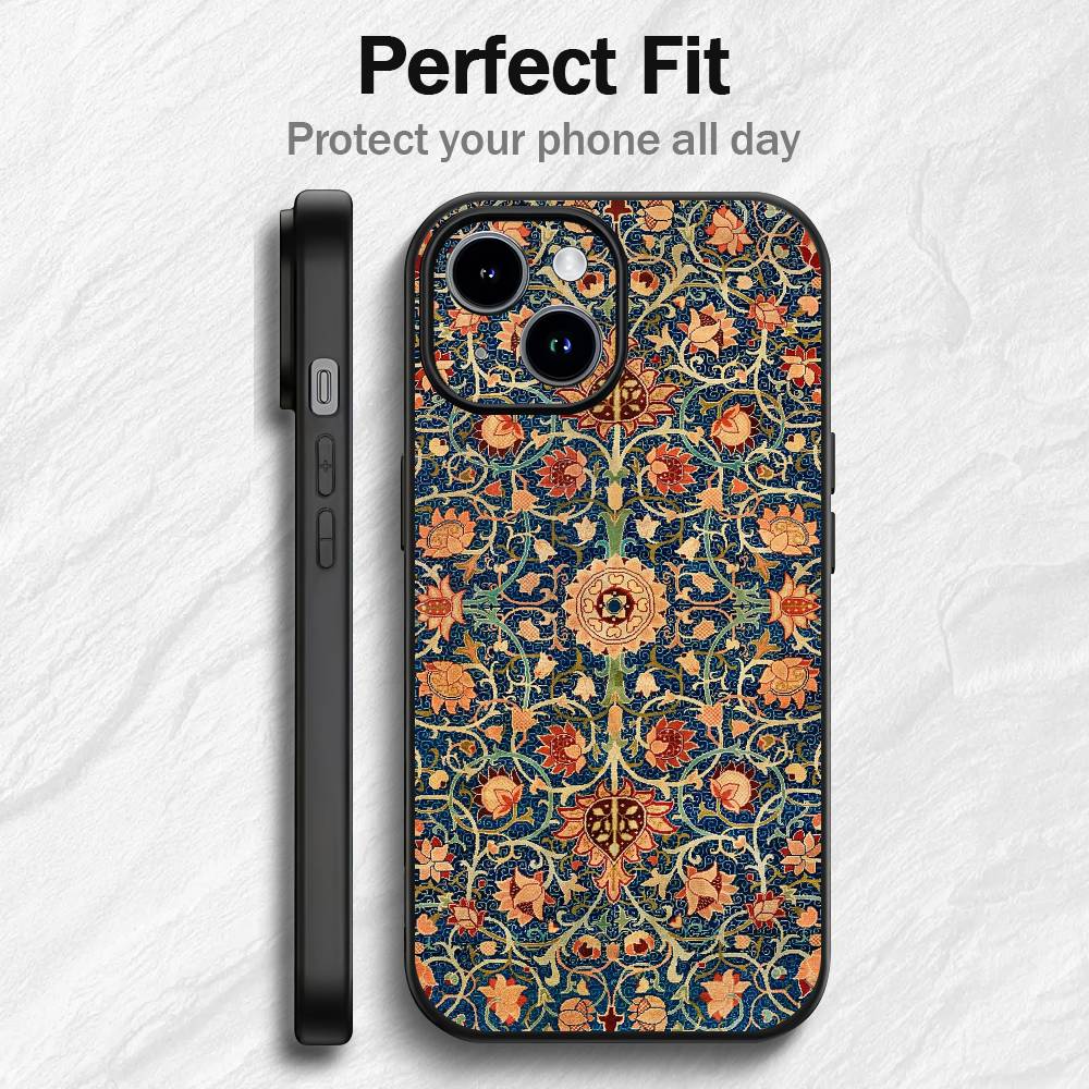 W-William M-Morris Strawberry Phone Case For iPhone 17 16 15 14 13 12 PRO MAX PLUS Mini TPU Soft To Skin-friendly Case