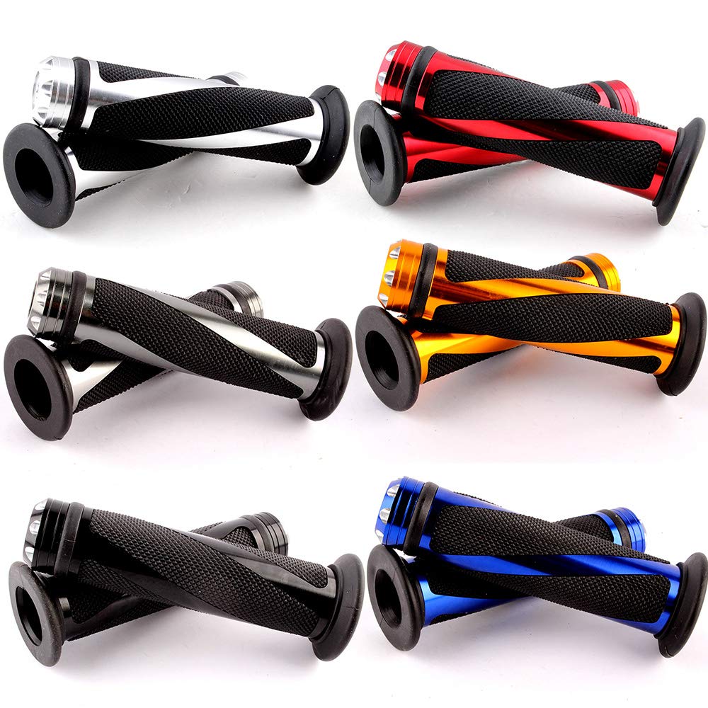 evomosa Motorcycle Clip Universal Bar End Grip End Bar Spiral Grip Aluminum Universal 22.2mm