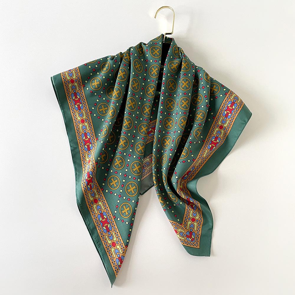 New European and American Big Scarf Scarf for Women  Versatile Classic Fashionable Twill Printed Sun Protection Commuter Scarf