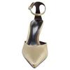 ZARA Satin Pointed Toe Ankle Strap Pumps Khaki Womens 1236610069