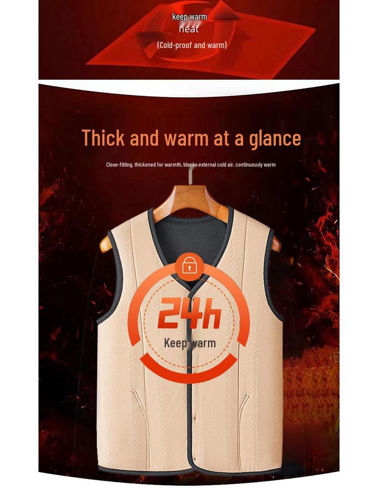 Winter Men's Thickened Cotton Vest: Mid-Aged & Elderly Wear