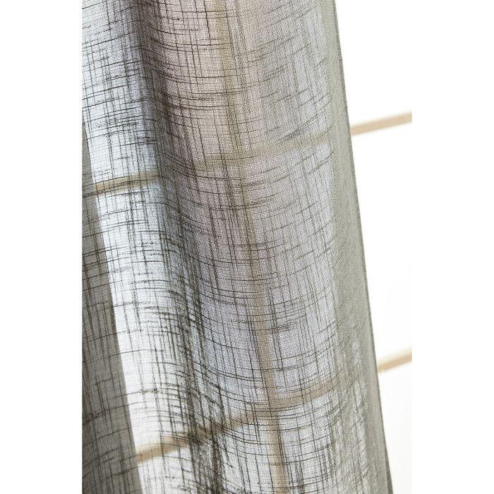Voilage ajustable + 8 anneaux pince 140 x 270 cm Polyester effet lin "Nia" Le fil d'Ariane