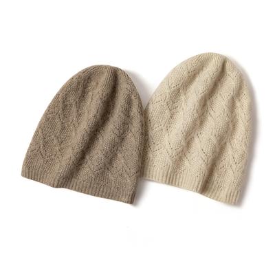 New Autumn and Winter Women's Knitted Hat Casual Diamond Cable Hollow Warm Ear Protection Hat