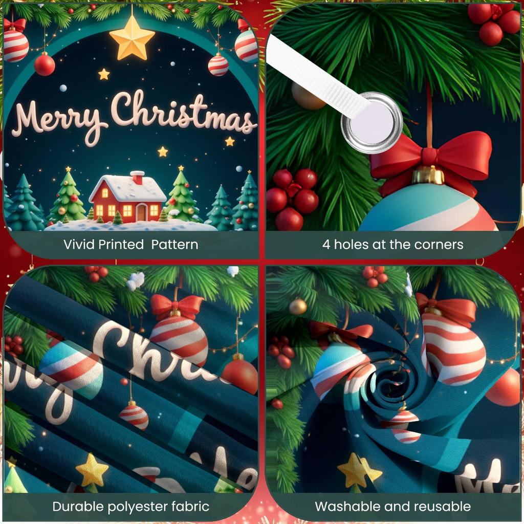 Christmas Event Banner Green Pine Branches Xmas Backdrop Holiday Celebration Background Festive Lights Holiday Background