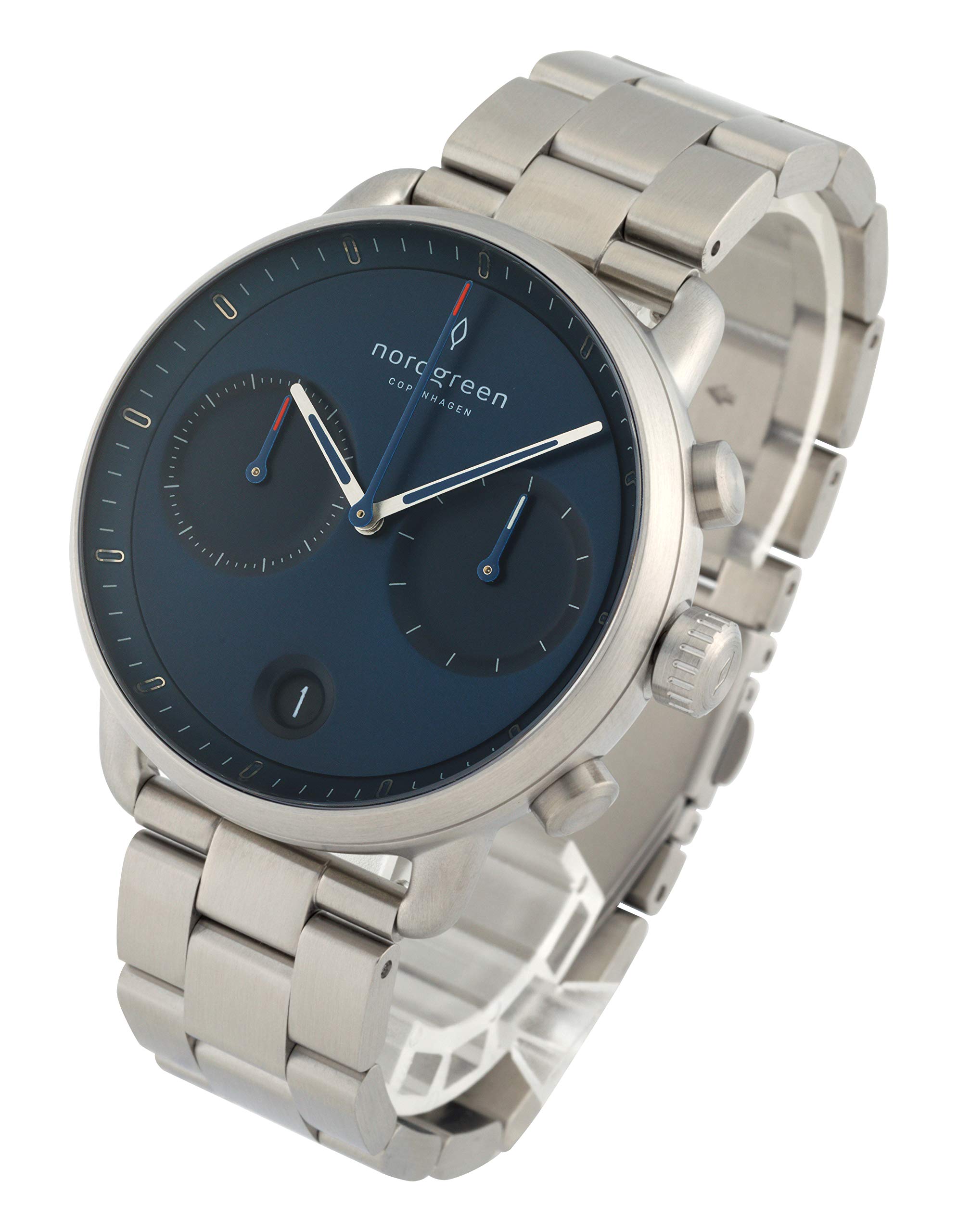 

Nordgreen PIONEER Watch 42mm Silver Navy Face 3 Link Metal Strap Scandinavian Design PI42SI3LSINA Men s [Item]