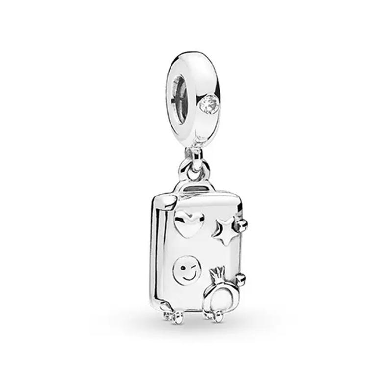 Sparking Heart Flower Clip Charm Beads Pendant Fit Original Snake Silver Bracelet Necklace Beads For Diy Jewelry Women Gift