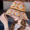Hat travel sun protection sun hat beach straw hat foldable papyrus big brim sunshade bucket hat