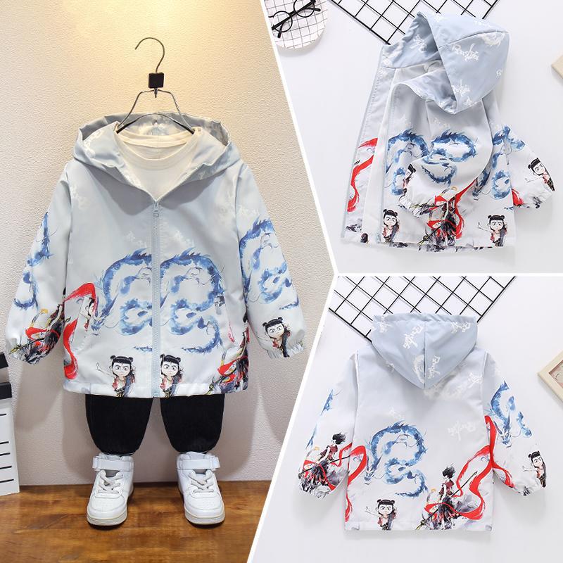 Boys Handsome Coat 2025 Spring and Autumn Children's Casual Hooded Hardshell Jacket
