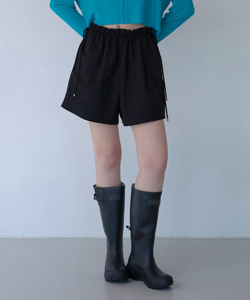 ODER String A-Line Cotton Shorts - Black