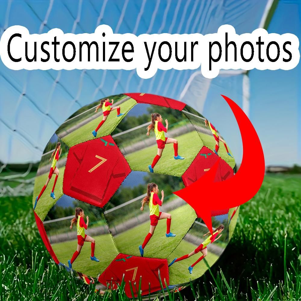 Girl Soccer Field. Customizable Photos Size 5 Soccer Ball Machine Sewn Indoor/Outdoor Training and Matches Perfect for Customized Gifts