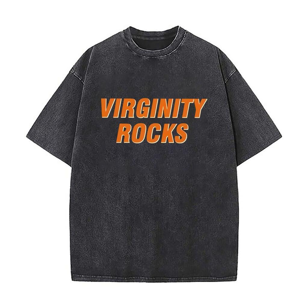 Virginity Rocks design Oversized Short Sleeve Loose Streetwear Short Sleeve Tops Tee