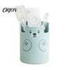 Plastic Pen Holder Cute Bear 2-in-1 & Phone Stand, Macaron Colors Desk Organizer, Large Cup with Socket Capacity Storage for Pens Makeup Brushes