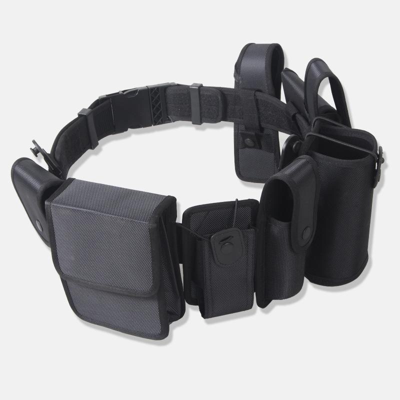 Nylon Multifunctional Black Oxford Cloth Security Belt - Eight-Piece Patrol Duty Training Set