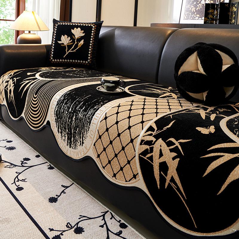 Irregular chenille sofa cushion New Chinese style universal for all seasons 2025 autumn and winter models Non-slip special cover cover cloth towel