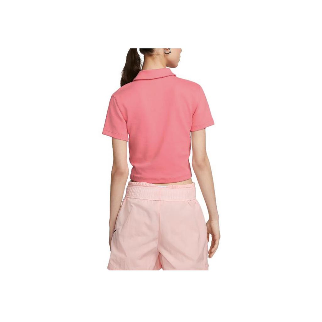 Nike Sportswear Essential Solid Polo T-Shirt Women Tops Pink DV7885-611