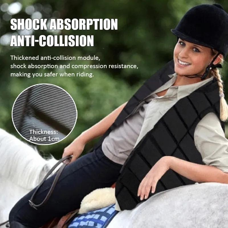 Horse Riding Vest Black Zipper Equestrian Vest for Adult Children Horse Riding Training Waistcoat EVA Equestrian Protective Pad