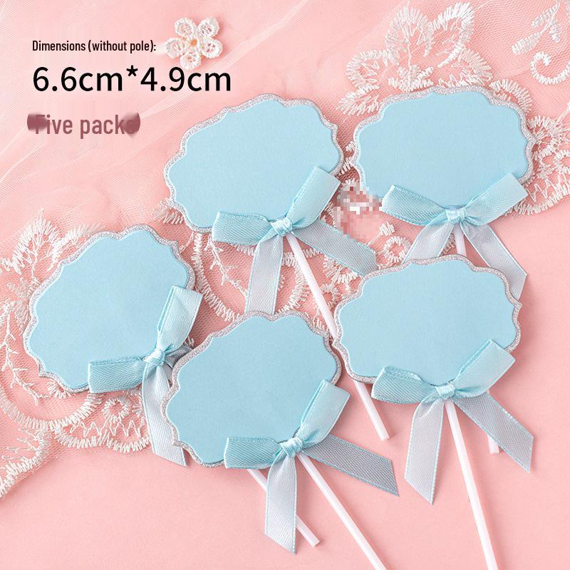 Writable Birthday Cake Decoration Bow with Blessings Card