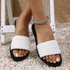 Large Size Flat Bottom Slippers Women's Casual Outer Wear Fashion Woven One Word Mops