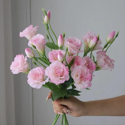 3 Piezas Flores Artificiales de Lisianthus Elegantes Rosas Realistas Falsas Eustoma Flores de Seda Decoración Floral para Bodas Aniversarios Regalos