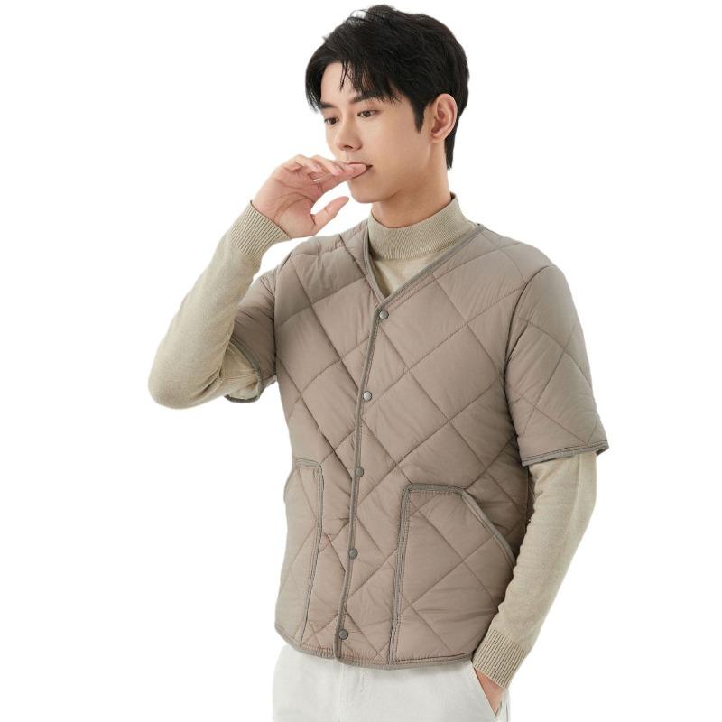 New Winter Men's Short-sleeved Fleece Warm Home Cotton-padded Clothes Men's Cotton-padded Clothes Top 2455
