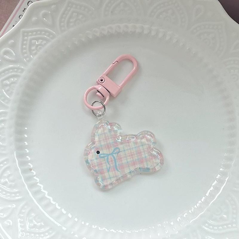 

Брелок с милым мультяшным кроликом Kawaii, милый розовый кролик, брелок для ключей, школьная сумка, кулон, чехол для наушников, подвесные украшения, аксессуары