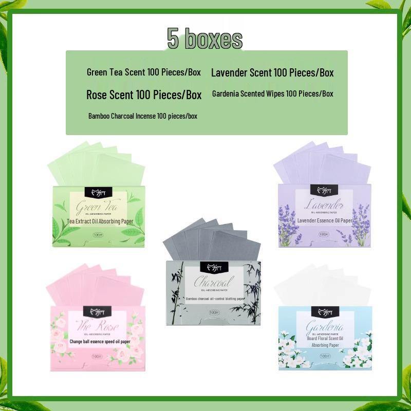 Pengyoui Portable Oil Blotting Facial Tissue - 300 Sheets for Summer Oil Control
