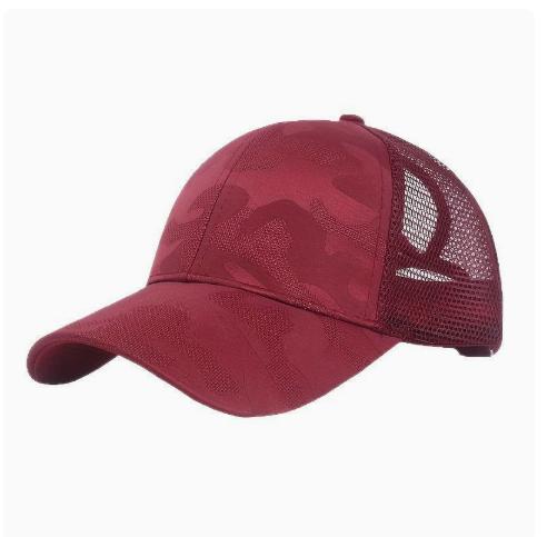 Unisex Wine Red Camouflage Baseball Adjustable for Casual Outdoor Wear
