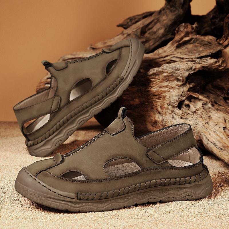 Baotou Slippers Men's 2025 New Outdoor Beach Sandals Men's Trendy Men's Shoes Sewn Men's Shoes