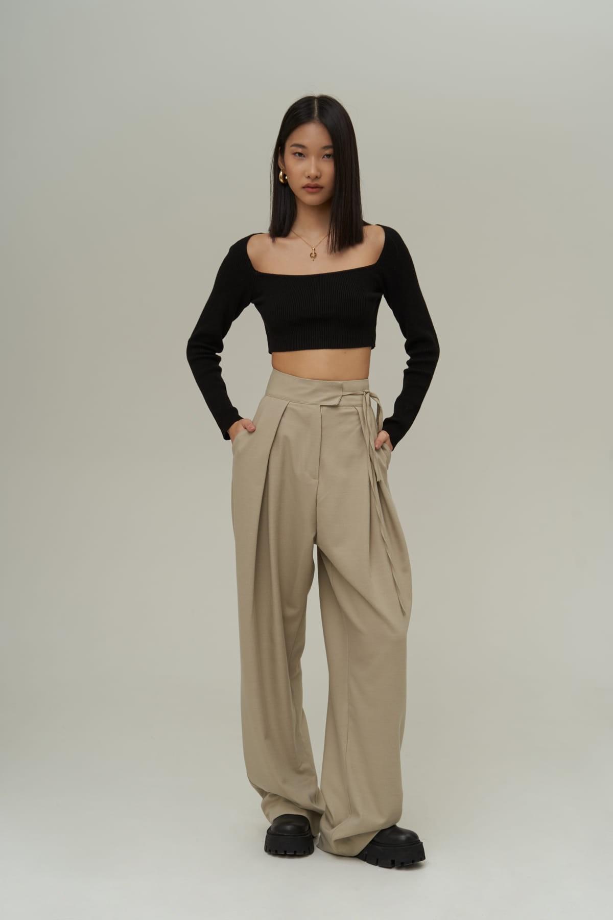 

Брюки Carmen Palazzo оливково-зеленого цвета L оливковое зеленый