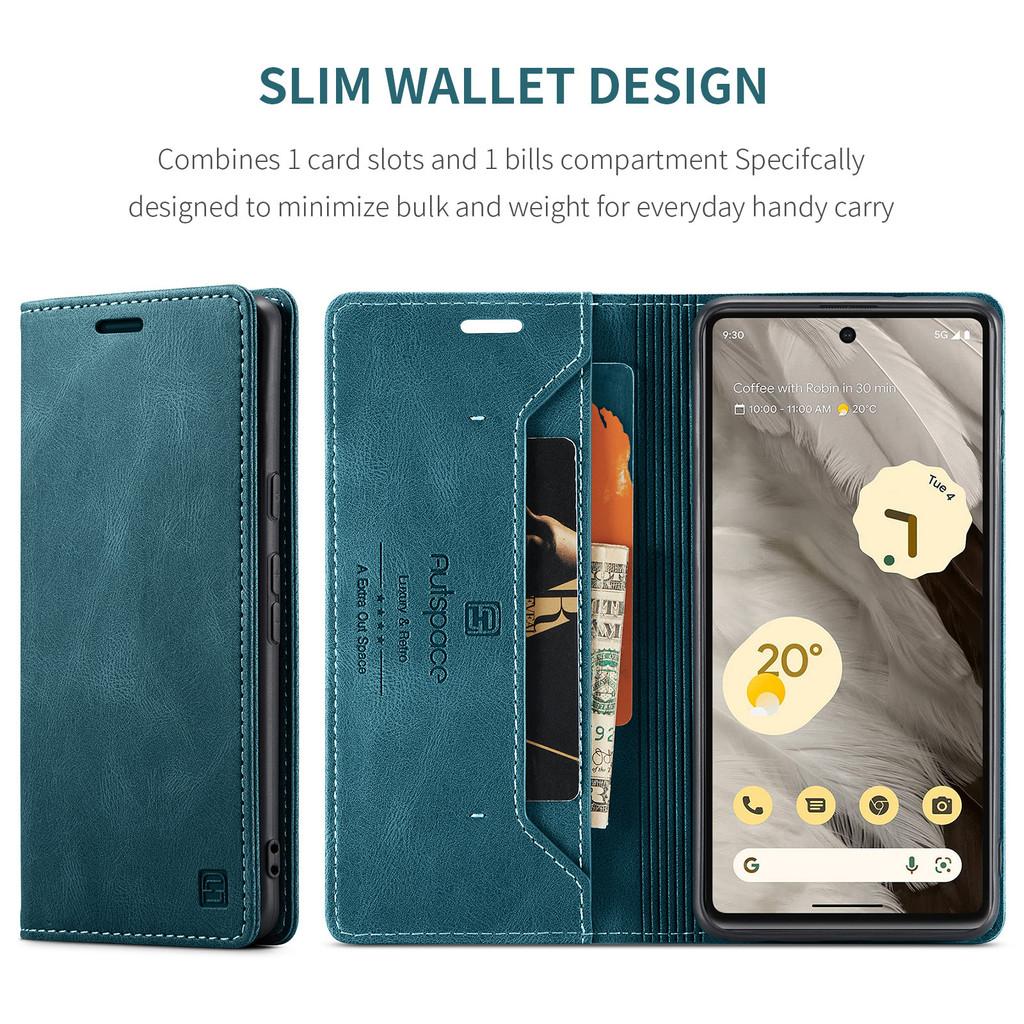 For Google Pixel 6 Leather Flip Phone Protective Case With Magnetic Closure For Drop Protection