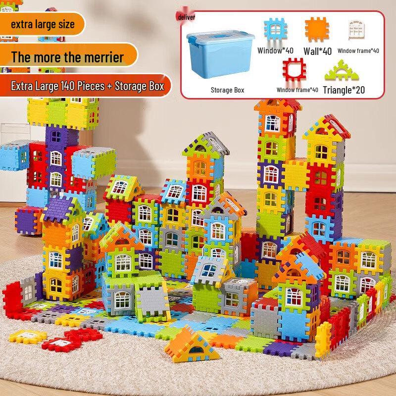 

140-Piece House Building Blocks for Kids