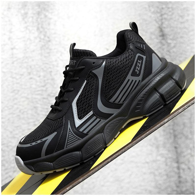 men's casual steel toe caps working safety shoes air mesh summer safe boots worker tooling security boots insulated sneakers man