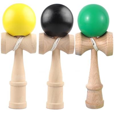 Ozora Kendama 3-Piece Set, Wooden Kendama for Competition and Practice (Black, Yellow, and Green)