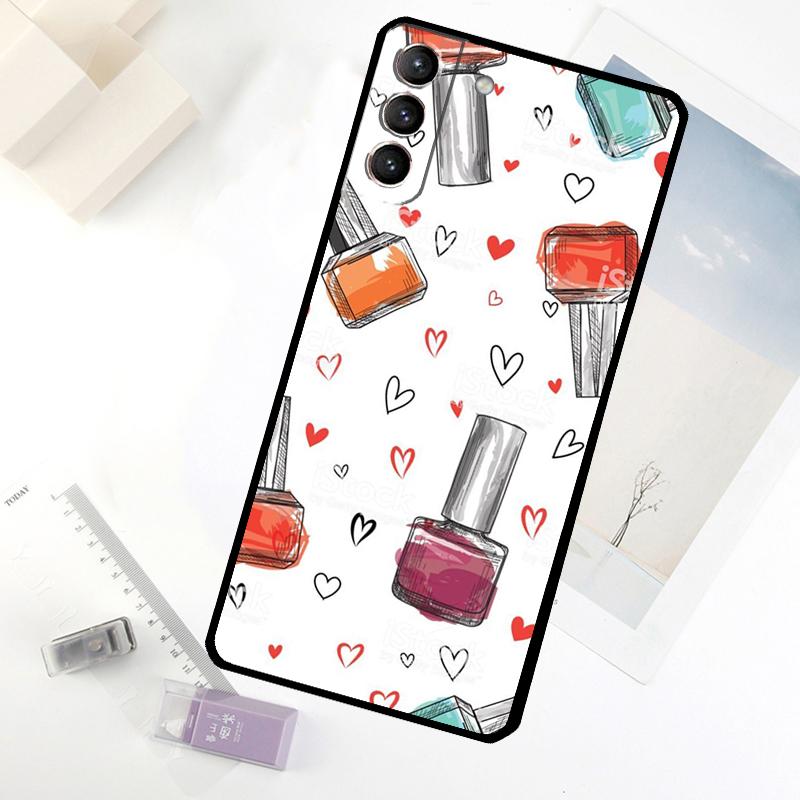 Beautiful Nail Polish Enamel Color Phone Case For Samsung Galaxy S24 FE S23 Ultra S21 S22 S25 S26 Ultra S10 Plus S20 FE Cover