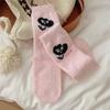 Autumn and Winter Female Cartoon Pink Bubble Australian Fleece Mid-calf Socks, Cute and Warm Home Floor Socks