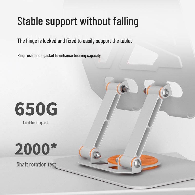All-Metal Adjustable Rotating Phone and Tablet Stand, 720° Rotation with Self-Cooling Design