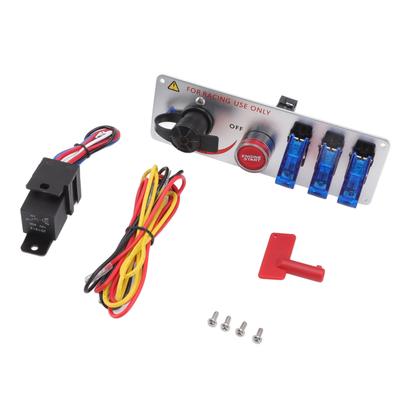 5in1 12V LED Toggle Ignition Switch Panel with Engine Start Push Button for Racing Car RV Truck