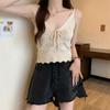 Knitted Camisole Vest Women's Summer Sleeveless Sexy Short Style Niche Interior Top Base Shirt