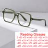 Elegant Trend Green Square Anti Blue Light Reading Glasses Men Women Ultralight Computer Eyewear Finished Hyperopia Eyeglasses