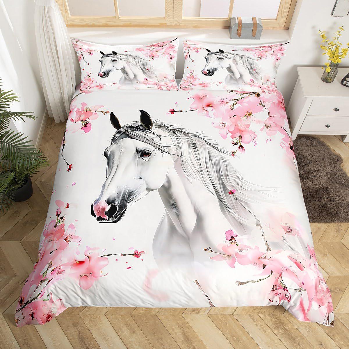 

Пододеяльник Pentium Horse Розовый Сакура Серия Постельного Белья Дикая Природа Набор из Трех Предметов EU single 135*200