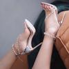 New Summer Transparent Pearl Sandals Women Sexy High Heels Women Sandalias Stiletto Shoes Women Party Sandalias De Las Mujeres