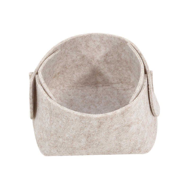 3Pcs Foldable Felt Storage Boxes Multi-Functional Home Organizer Baskets for Cosmetics, Stationery & Small Items