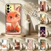 Cute Animal Fox Phone Case For Samsung S 25,24,23,22,30,21,10,9,Ultra,Plus,Lite,FE,4,5G Black Soft Case