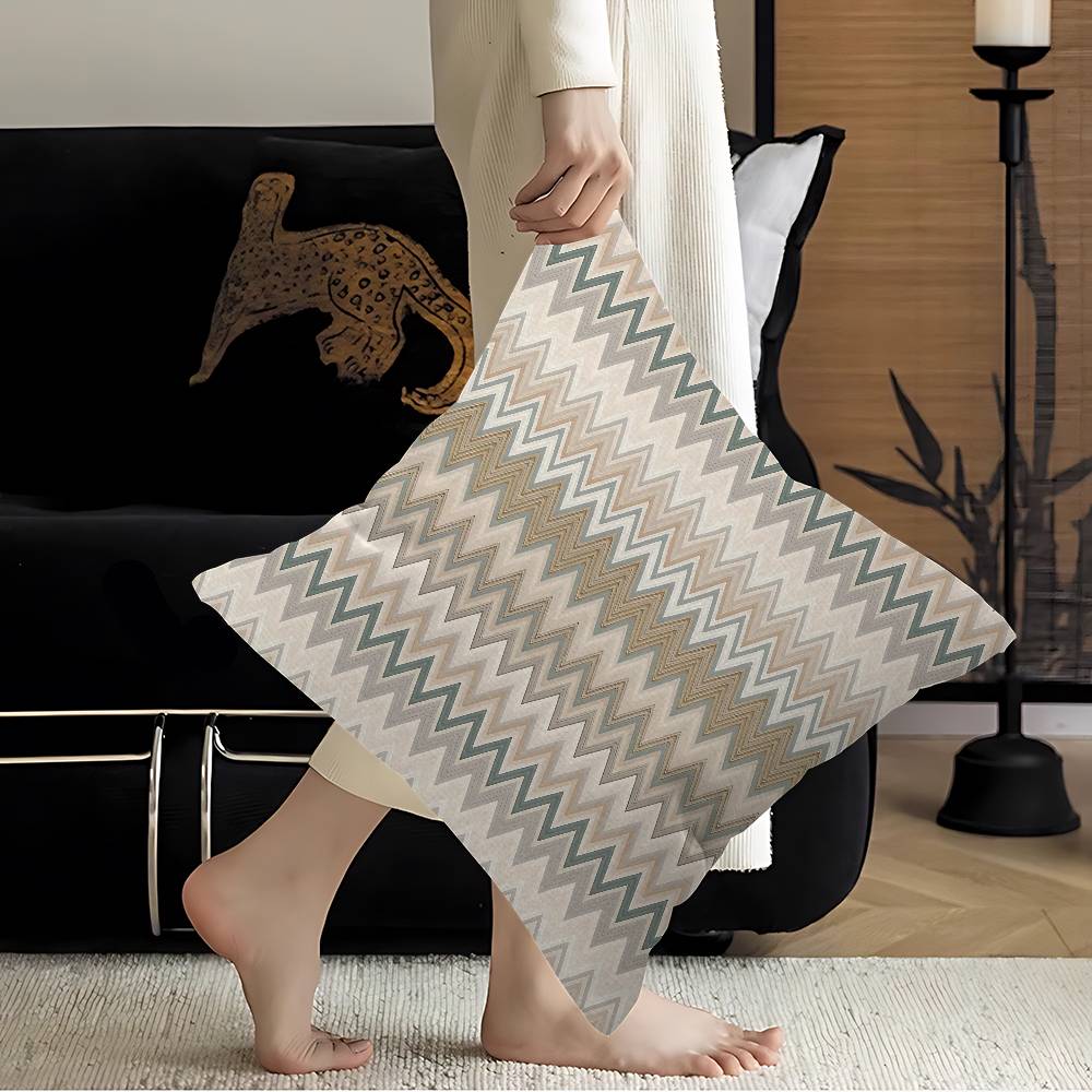 Geometric Zig Zag Wave Cushion Cover Polyester Sofa Cushions Decorative Throw Pillows Home Decoration Pillowcover