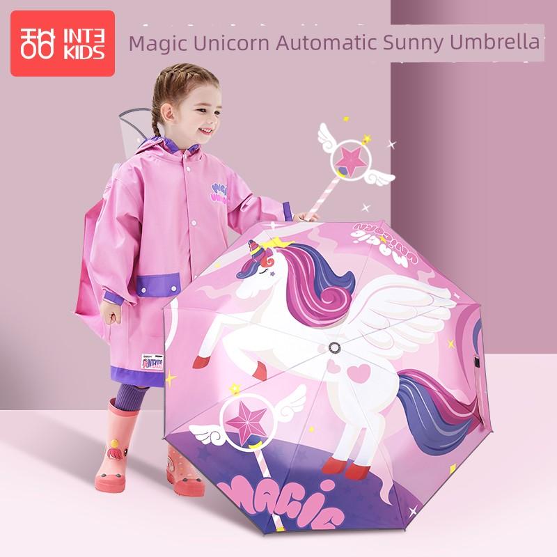 Sweet Doll Children's Umbrella Sunny and Rainy Dual-Use Girl Elementary School Girl Cute School Automatic Folding Sun Umbrella
