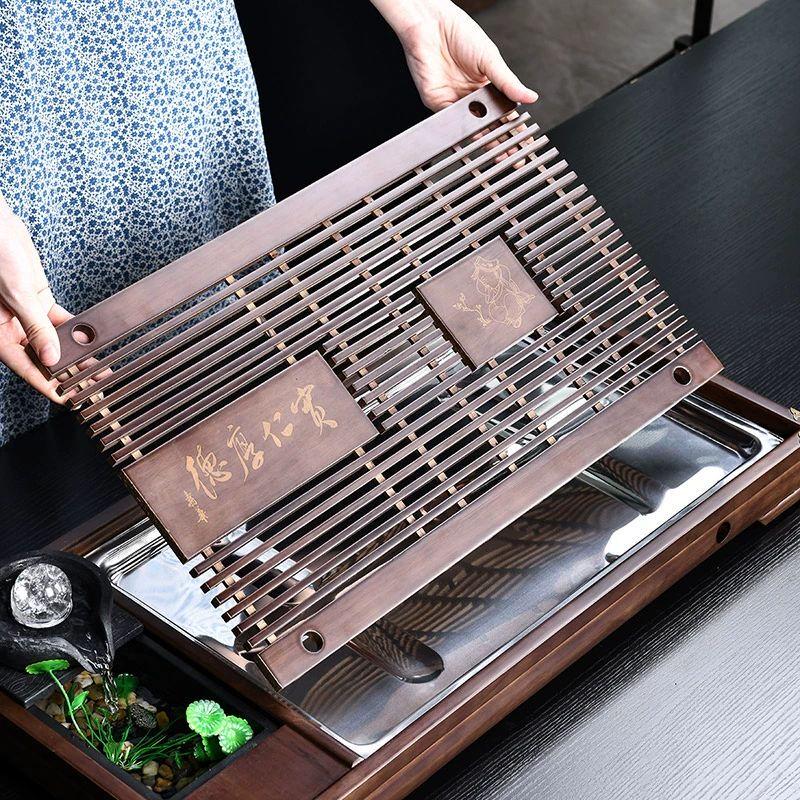 Japanese Style Ceramic Kung Fu Tea Set with Stone Tray