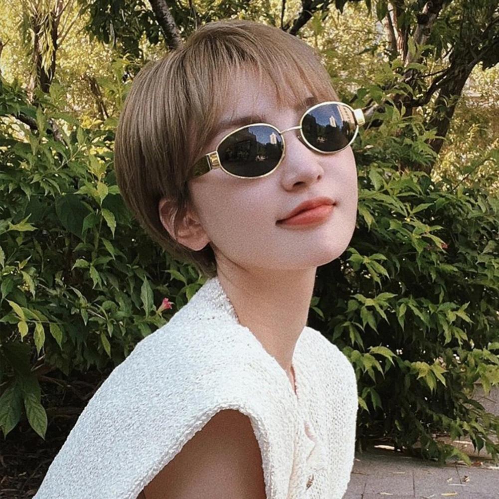 Luxury Metal Brand Sunglasses for Men and Women Unisex Designer Fashion Sun Glasses Oval Unisex Stylish Eyewear Shades